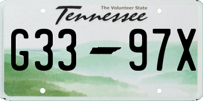 TN license plate G3397X