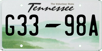 TN license plate G3398A