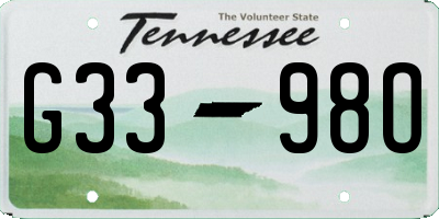 TN license plate G3398O
