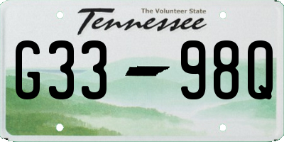TN license plate G3398Q