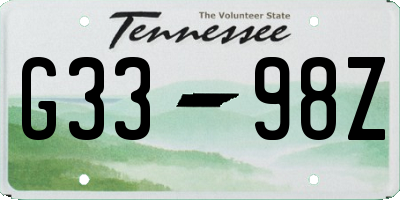 TN license plate G3398Z