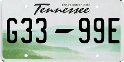 TN license plate G3399E