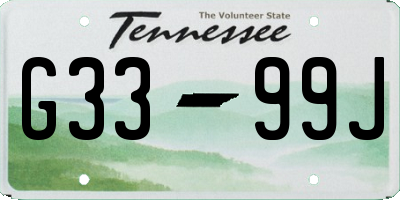 TN license plate G3399J