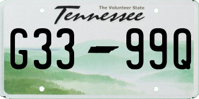 TN license plate G3399Q