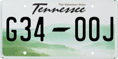TN license plate G3400J