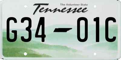 TN license plate G3401C