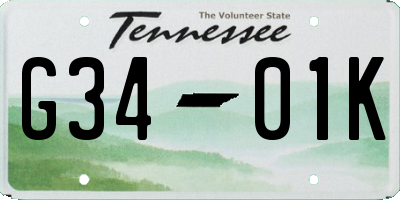 TN license plate G3401K