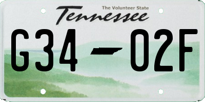 TN license plate G3402F