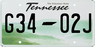 TN license plate G3402J