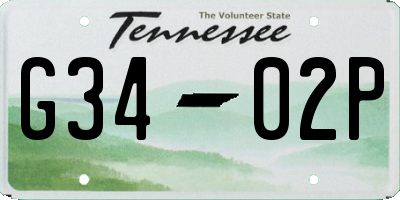TN license plate G3402P