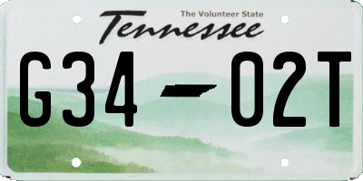 TN license plate G3402T