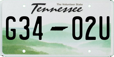 TN license plate G3402U