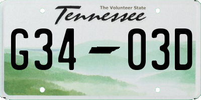 TN license plate G3403D