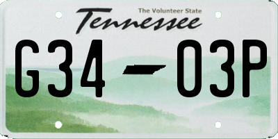TN license plate G3403P