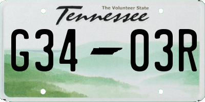 TN license plate G3403R