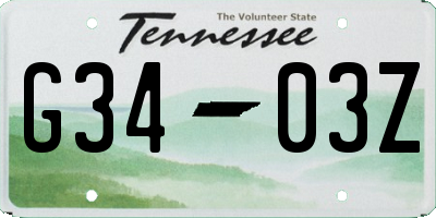 TN license plate G3403Z