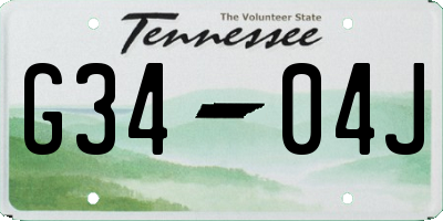 TN license plate G3404J
