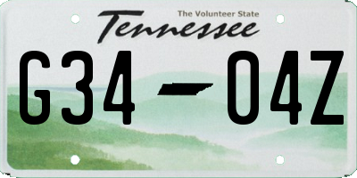 TN license plate G3404Z