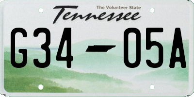 TN license plate G3405A