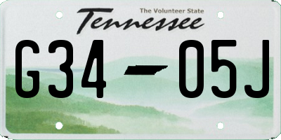 TN license plate G3405J