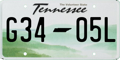 TN license plate G3405L