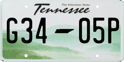 TN license plate G3405P