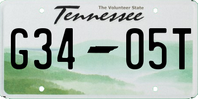 TN license plate G3405T