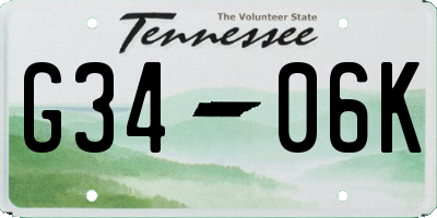 TN license plate G3406K