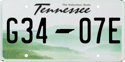 TN license plate G3407E
