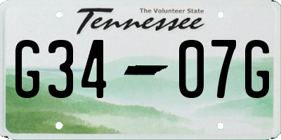 TN license plate G3407G