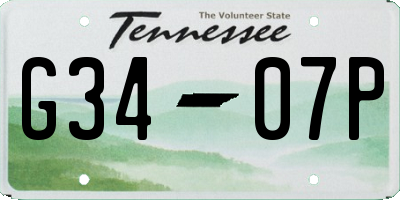 TN license plate G3407P