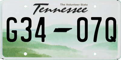 TN license plate G3407Q