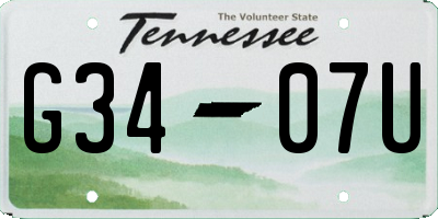 TN license plate G3407U