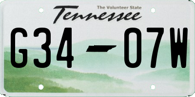 TN license plate G3407W