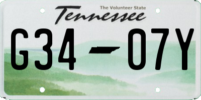 TN license plate G3407Y