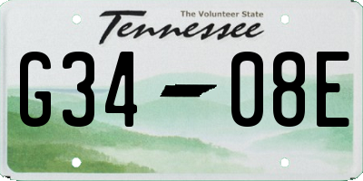 TN license plate G3408E