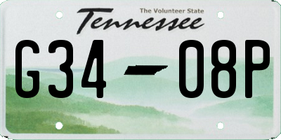 TN license plate G3408P