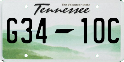 TN license plate G3410C