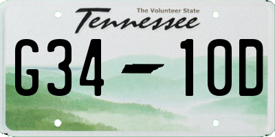 TN license plate G3410D