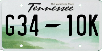 TN license plate G3410K