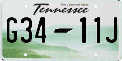 TN license plate G3411J