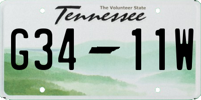 TN license plate G3411W