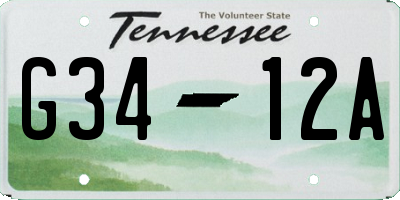 TN license plate G3412A
