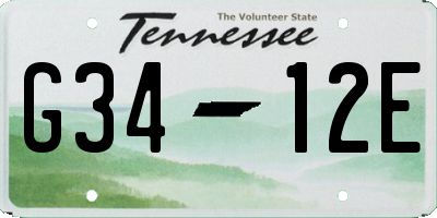 TN license plate G3412E