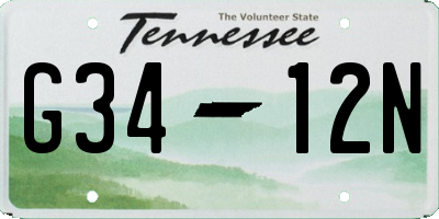TN license plate G3412N