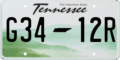 TN license plate G3412R