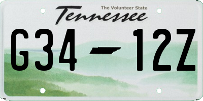 TN license plate G3412Z
