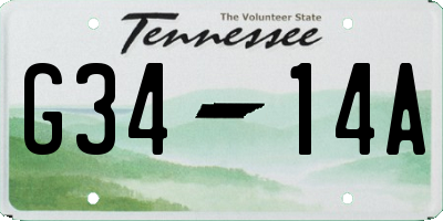 TN license plate G3414A