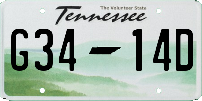 TN license plate G3414D