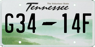 TN license plate G3414F